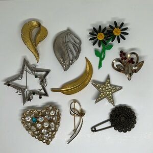 Bundle of 10 Brooches/Pins fea. Sarah Coventry